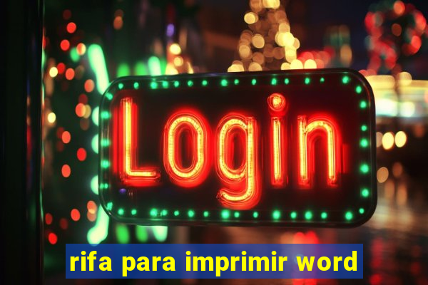 rifa para imprimir word