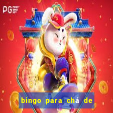 bingo para chá de bebê para imprimir grátis