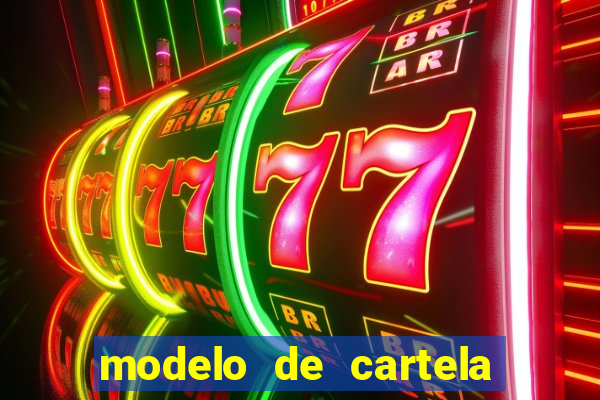 modelo de cartela de bingo em branco